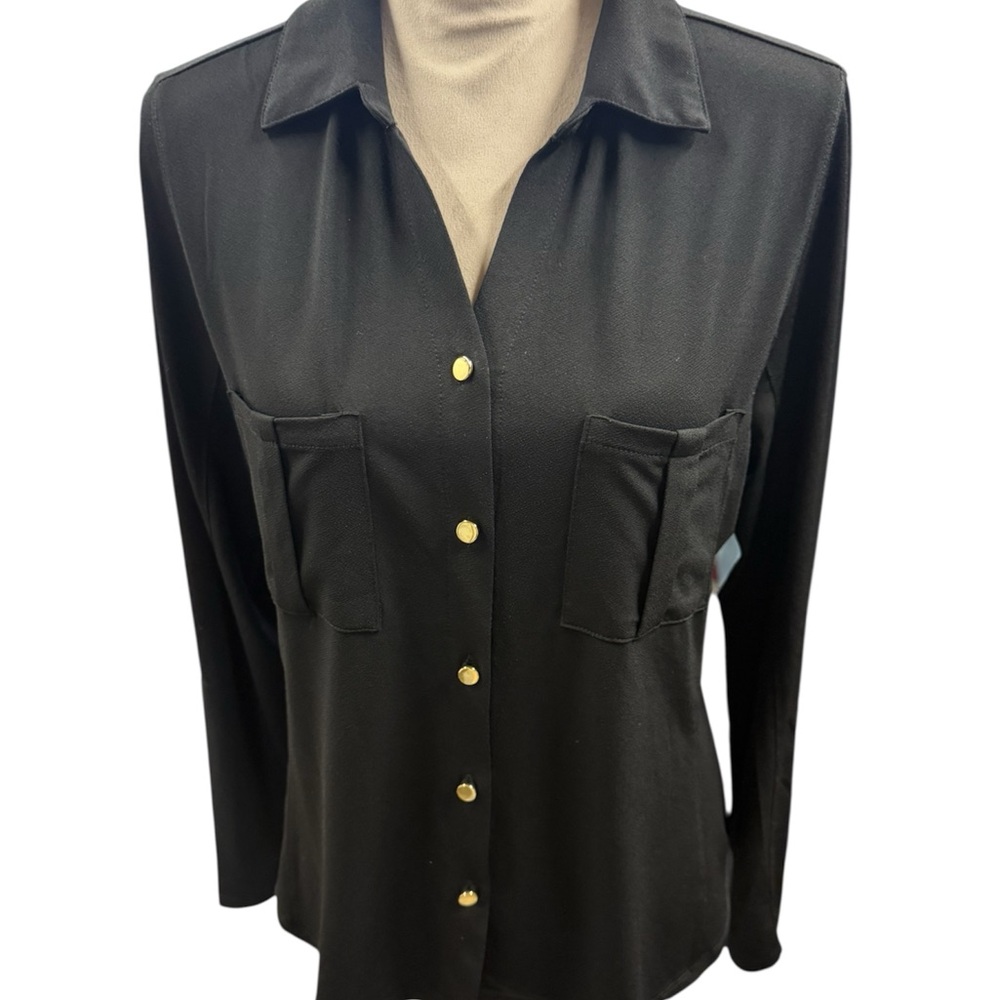 NWT Black 🖤Rio & Rain 🖤Button Down Shirt w/collar